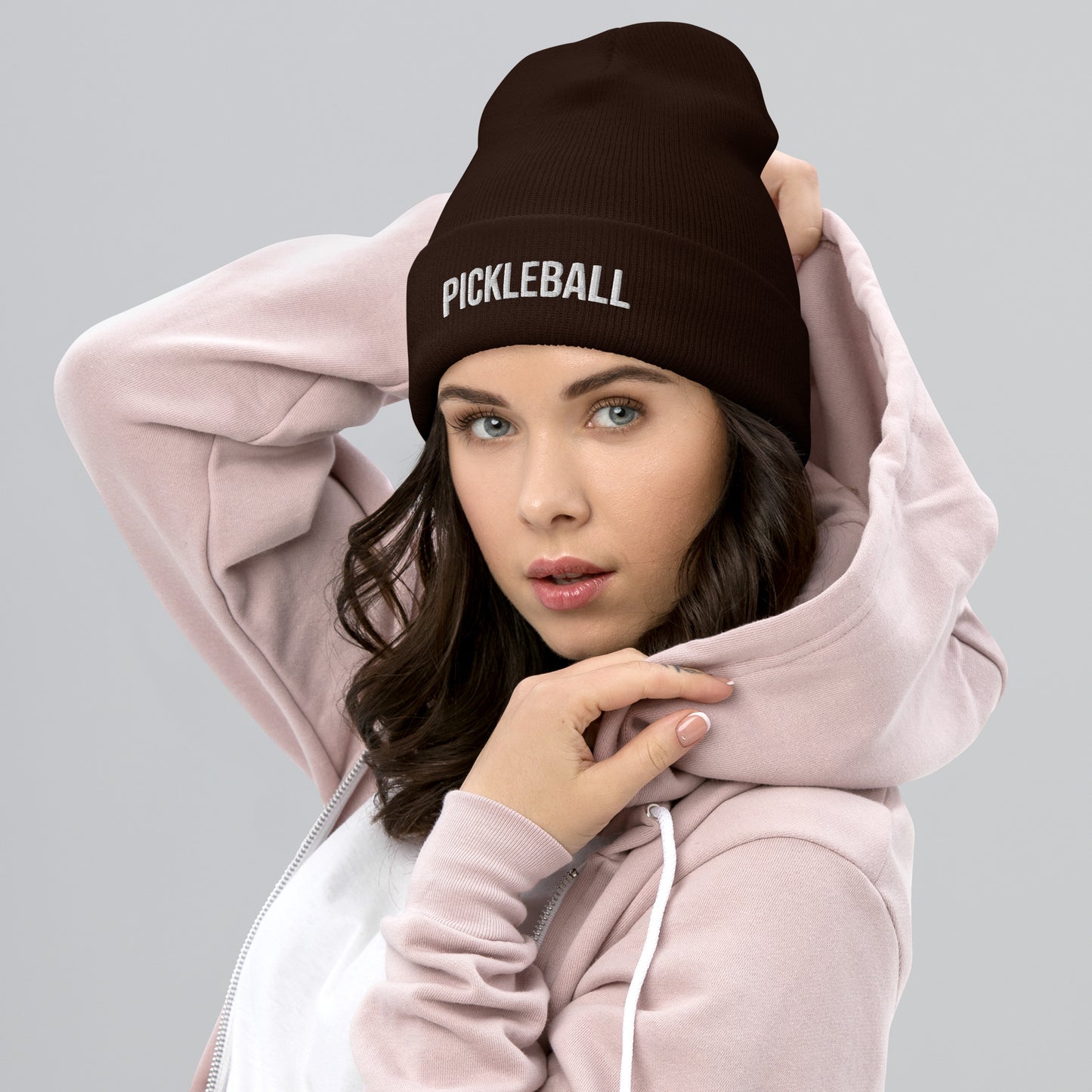 Embroidered Pickleball Text Cuffed Beanie