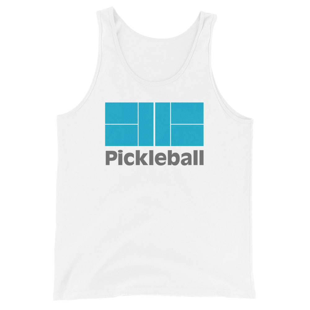 Men's White Pickleball Tank Top | Pickleball Court
