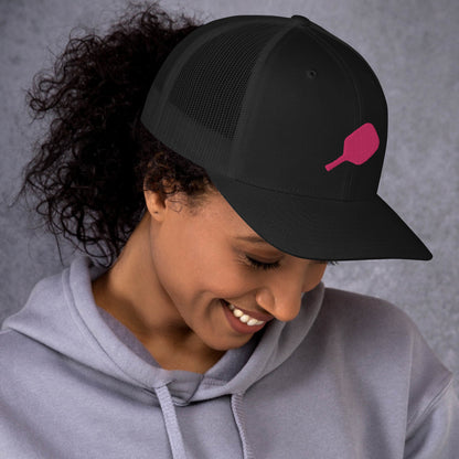 Women's Pickleball Hat | Pink Embroidered Paddle