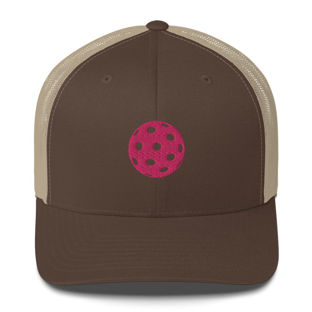 Pickleball Hat | Embroidered Pink Ball