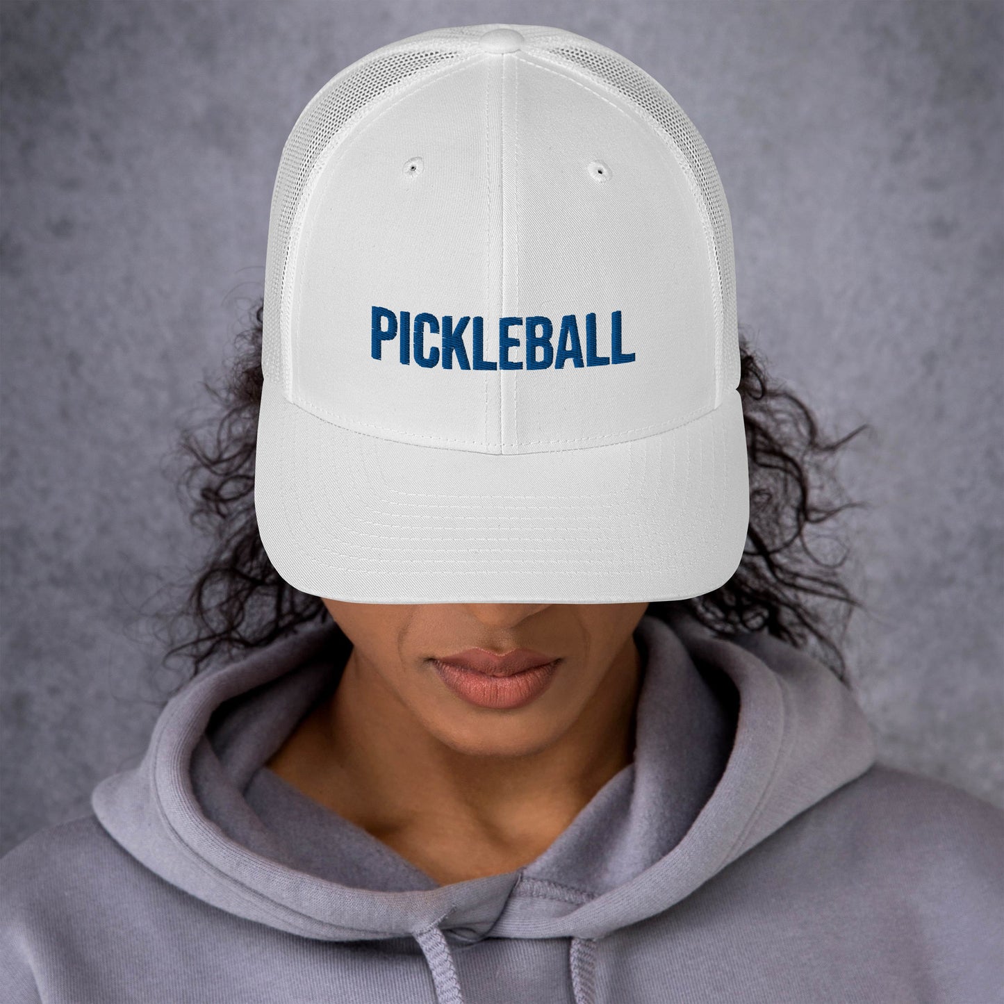 White Embroidered PICKLEBALL Hat | Mesh Back