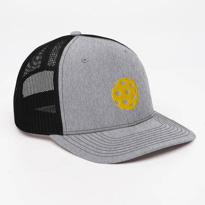 Embroidered Gray/Black Pickleball Trucker Hat