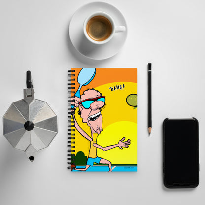 Pickleball Spiral Notebook | "Cartoon Playing Pickleball" Series (Design #2)