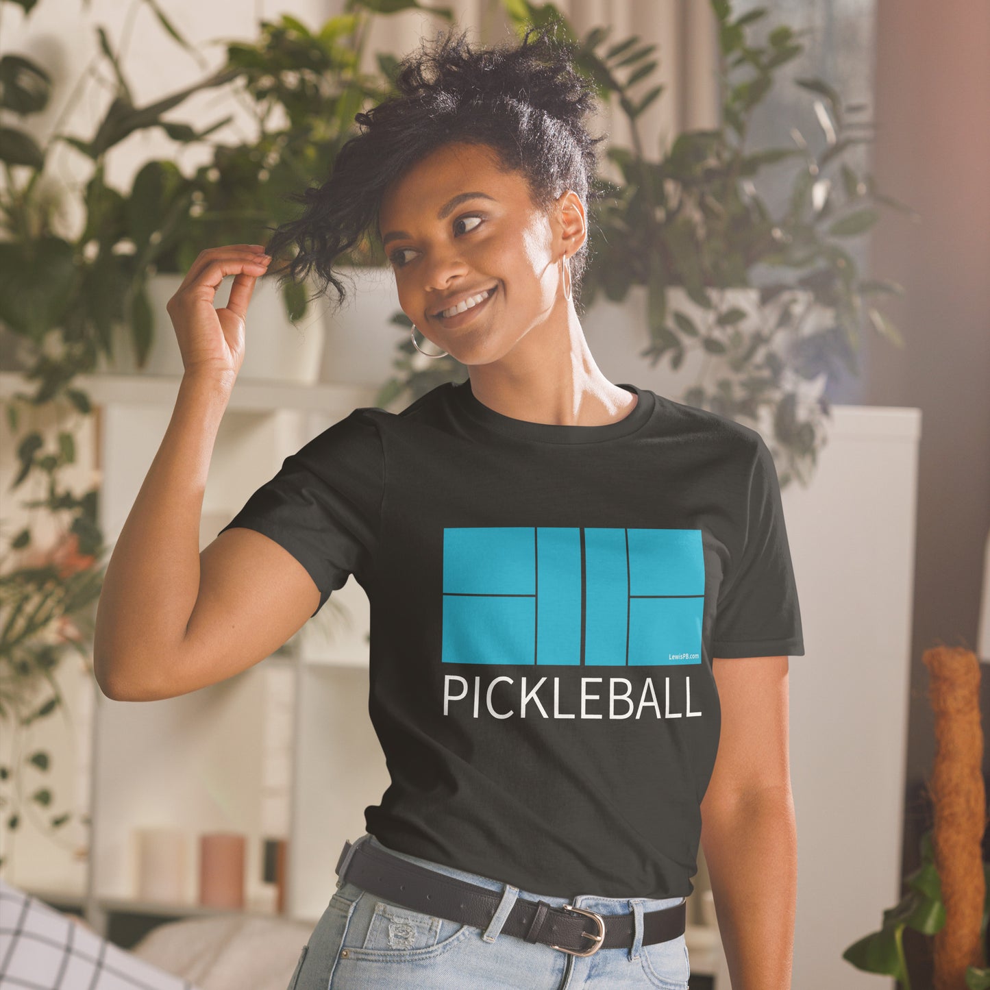 Women's Pickleball Shirt | Pickleball Court and Text "PICKLEBALL"