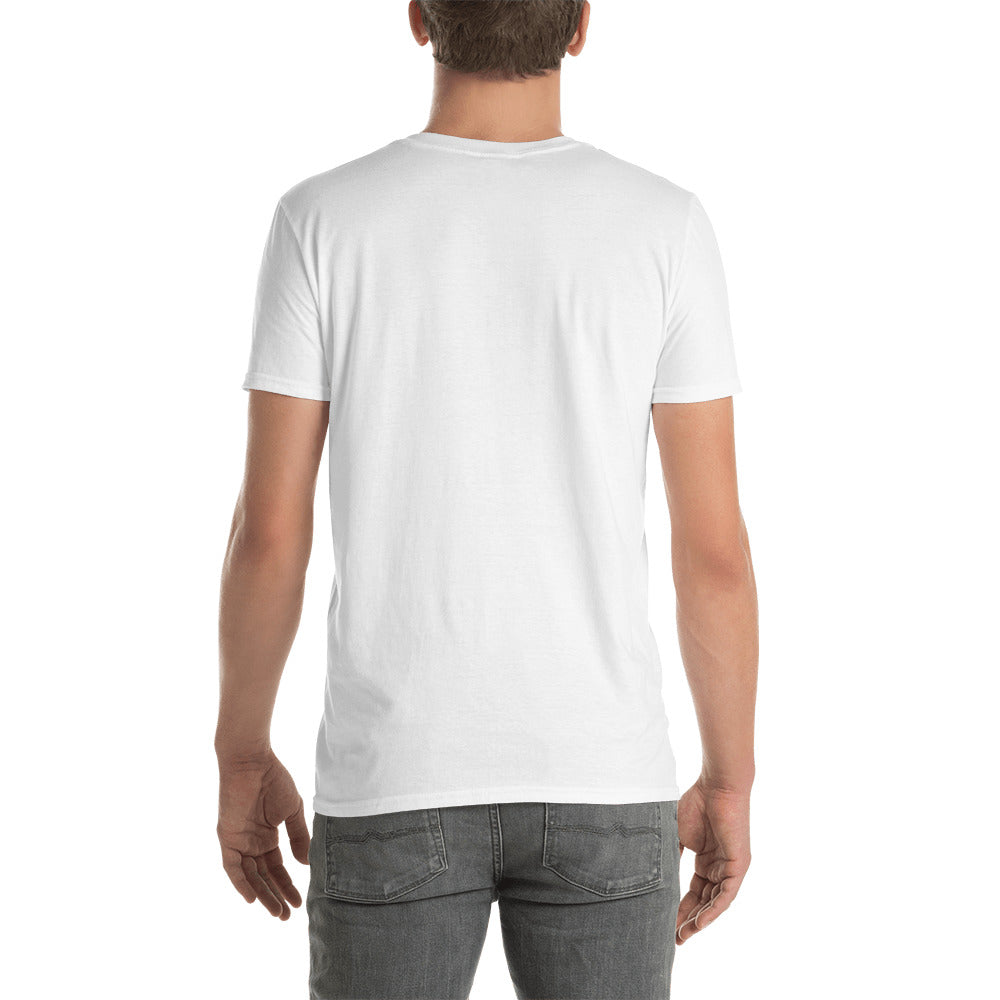 Men's White Pickleball Shirt | Pickleball Court and Small Text